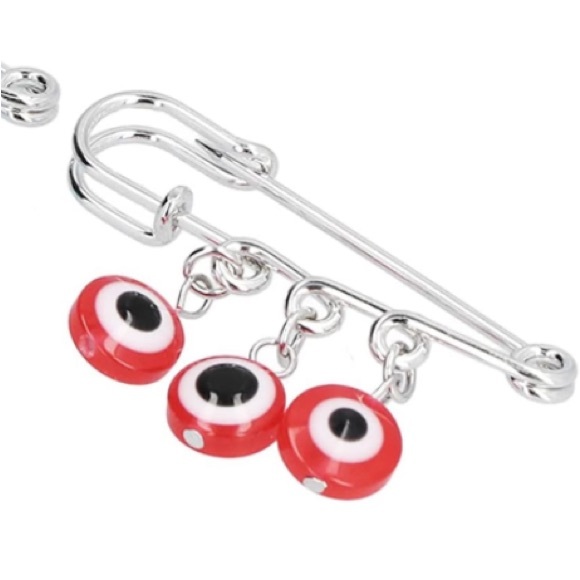 🧿 NWT🧿 Oversized Fashion Safety Pin Decorative Broach 🧿 Evil Eye Protect… - Picture 3 of 3
